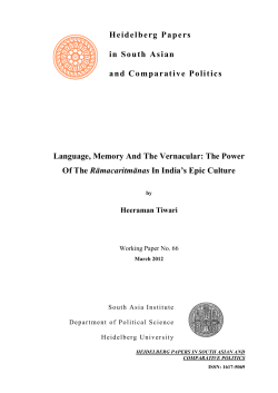 Heidelberg Papers in South Asian and Comparative Politics