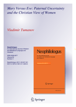 Mary Versus Eve: Paternal Uncertainty and the Christian