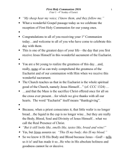 Yr C 4th Sunday Easter - Immaculate Heart of Mary Catholic Church