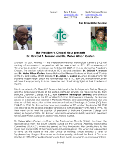 The President`s Chapel Hour presents Dr. Oswald P. Bronson and