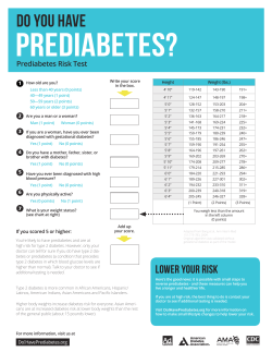 DO YOU HAVE - DoIHavePrediabetes.org