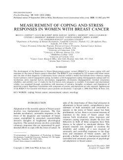 Measurement of coping and stress responses in women with breast