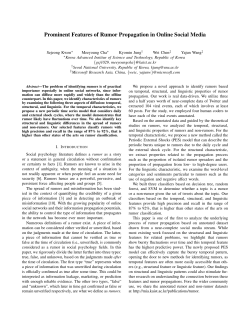 Prominent Features of Rumor Propagation in Online Social Media