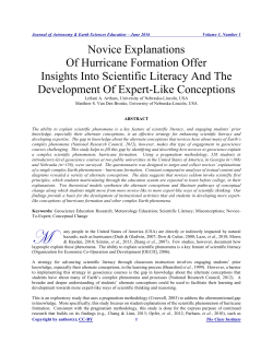 Novice Explanations Of Hurricane Formation Offer Insights Into