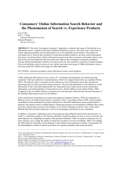 Consumers` Online Information Search Behavior and the