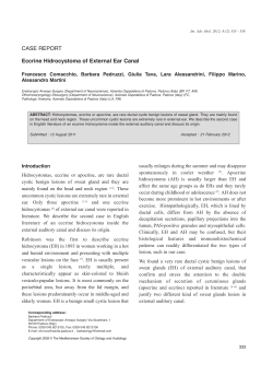 CASE REPORT Eccrine Hidrocystoma of External Ear Canal