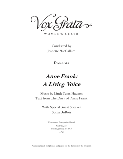 Anne Frank: A Living Voice