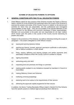 Part 6 2 Scheme of delegated powers to Officers
