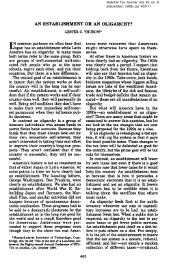 an establishmnt or an oligai[tchy?