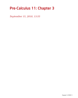 Pre-Calculus 11: Chapter 3