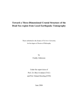 Toward a Three-Dimensional Crustal Structure of the Dead Sea