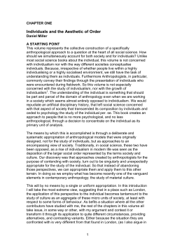 Anthropology and the Individual