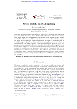 Green fireballs and ball lightning - Proceedings of the Royal Society A