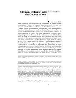Offense, Defense, and the Causes of War