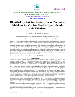Dimethyl Pyrimidine Derivatives as Corrosion Inhibitors for