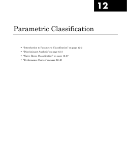 Introduction to Parametric Classification