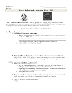Intro to the Progressive Era notes