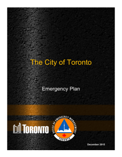 City of Toronto Emergency Plan