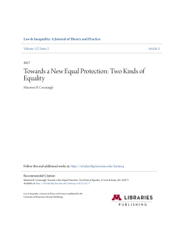Towards a New Equal Protection: Two Kinds of Equality