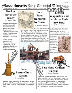Massachusetts Bay Colonial Times