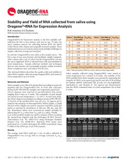 Stability and Yield of RNA collected from saliva using Oragene