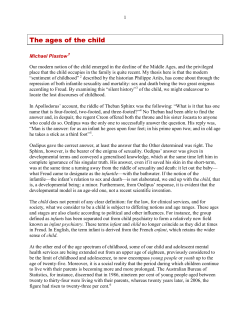 The ages of the child - Freudian School of Melbourne