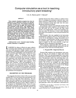 Computer simulation as a tool in teaching introductory plant breeding.