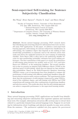 Semi-supervised Self-training for Sentence Subjectivity Classification
