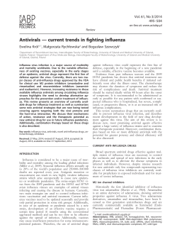 Antivirals — current trends in fighting influenza
