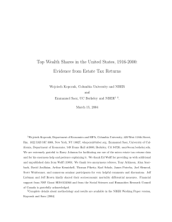 Top Wealth Shares in the United States, 1916-2000