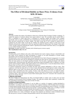 The Effect of Dividend Bubble on Share Price: Evidence from KSE