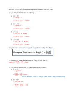 Change of Base formula - Nutley Public Schools