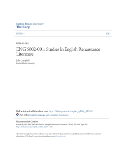 ENG 5002-001: Studies In English Renaissance Literature