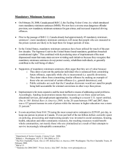 Mandatory Minimum Sentences - Canadian Association of Elizabeth