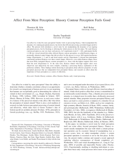 Affect From Mere Perception: Illusory Contour Perception Feels Good