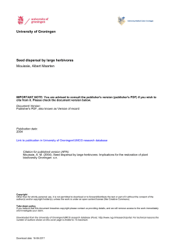University of Groningen Seed dispersal by large herbivores