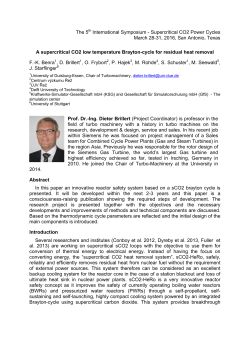 The 5th International Symposium - Supercritical CO2 Power Cycles