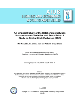 An Empirical Study of the Relationship between Macroeconomic