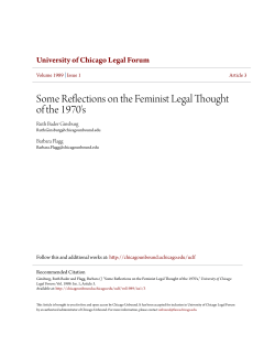 Some Reflections on the Feminist Legal Thought of the 1970`s