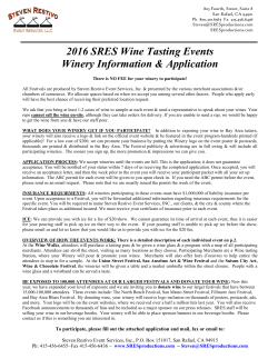 2016 Winery Application - Steven Restivo Event Services