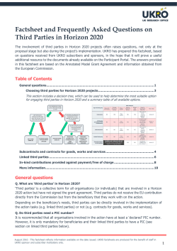 Factsheet and Frequently Asked Questions on Third Parties in