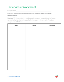 Civic Virtue Worksheet