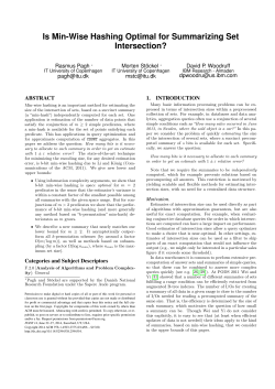 Is Min-Wise Hashing Optimal for Summarizing Set Intersection?