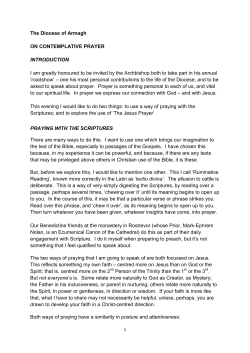 The Diocese of Armagh ON CONTEMPLATIVE PRAYER