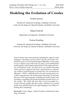 Modeling the Evolution of Creoles