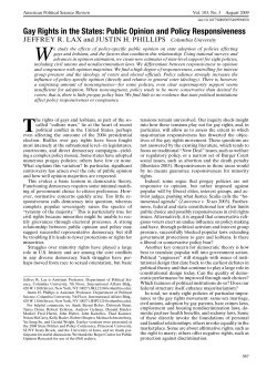 Gay Rights in the States: Public Opinion and Policy Responsiveness