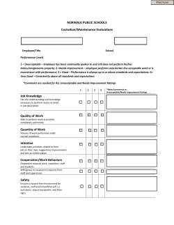 NORWALK PUBLIC SCHOOLS Custodian/Maintenance Evaluations