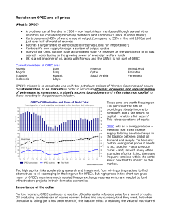 Revision on OPEC and oil prices