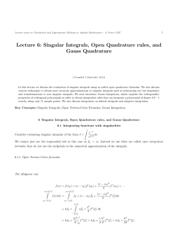 Singular Integrals, Open Newton-Coates Integration