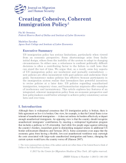 Creating Cohesive, Coherent Immigration Policy1